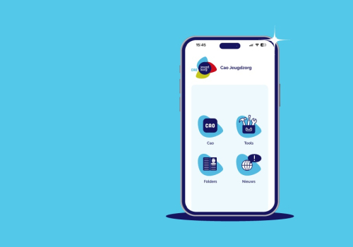Cao-app Jeugdzorg op mobiele telefoon