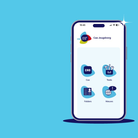 Cao-app Jeugdzorg op mobiele telefoon