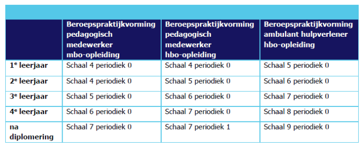 Tabel - Welk salaris ontvangt de leerling-werknemer?
