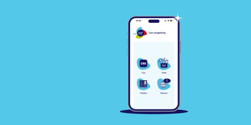 Cao-app Jeugdzorg op mobiele telefoon